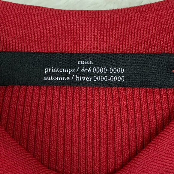 Rokh Women's Rainbow Short Sleeve Ribbed Collared Shirt Top Size Medium - Picture 11 of 12